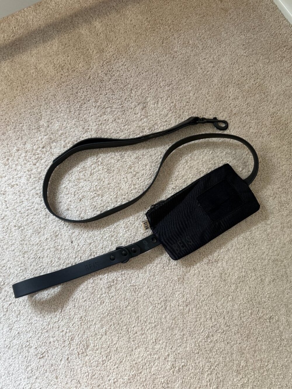 BEIS Dog Walking Belt Bag & Leash, Black